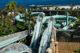 Most of the Power Tower slides are water coasters