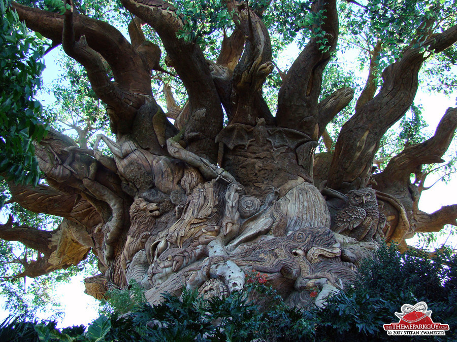 Animals are engraved into its trunk