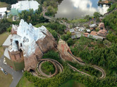 Expedition Everest roller coaster aerial view