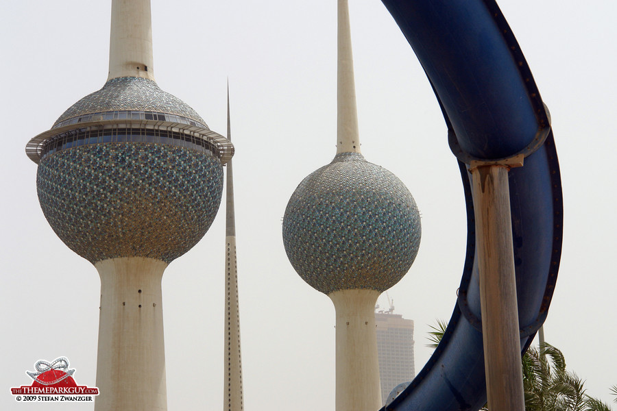 Kuwait Towers with waterslide