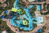 Bowl-shaped water slides at Aquatica