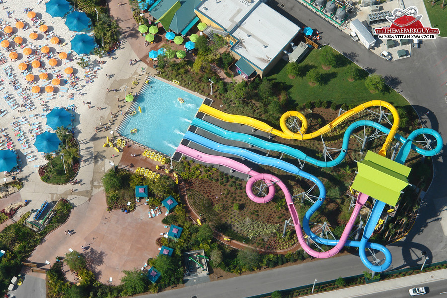 Aquatica tube slides from above