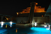 Aquaventure slide tower at night