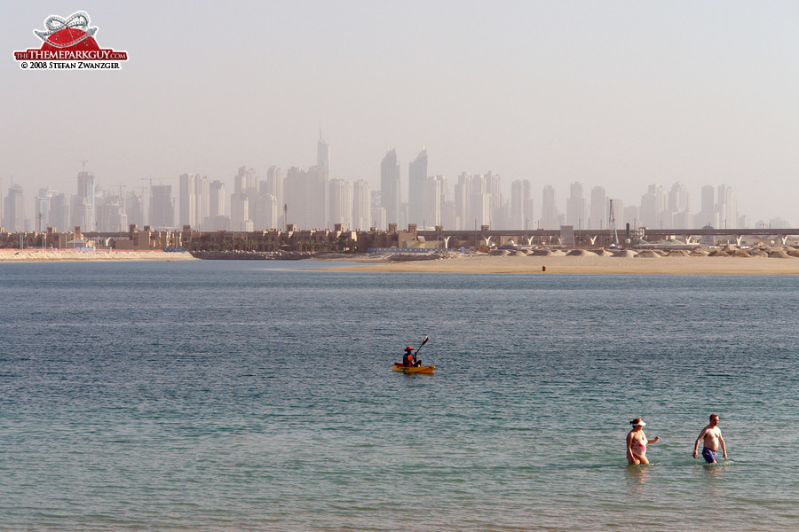 The water park has its own stretch of Palm Jumeirah beach
