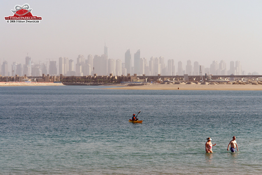 The water park has its own stretch of Palm Jumeirah beach