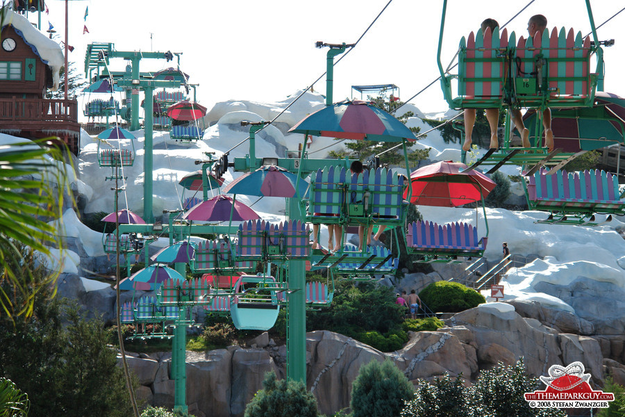 Ski lift up to the slides