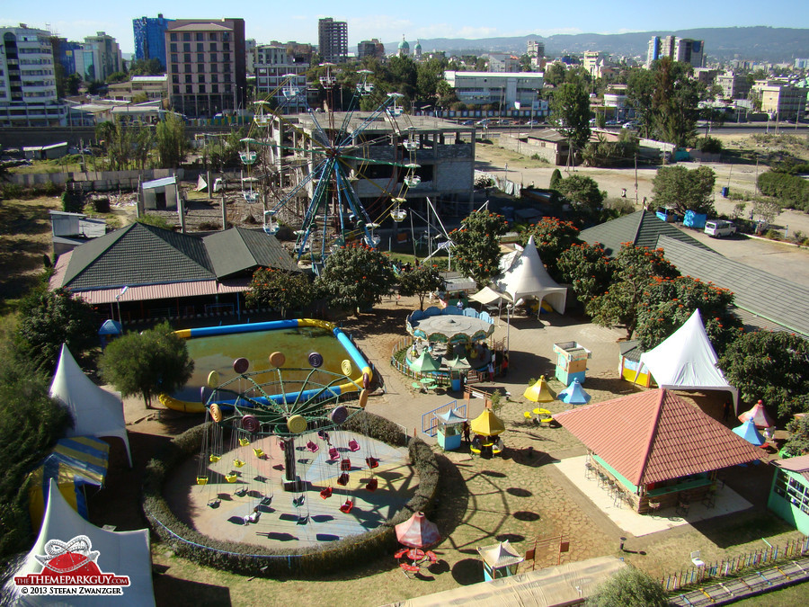 Bora Amusement Park in its entirety, seen from an adjacent building
