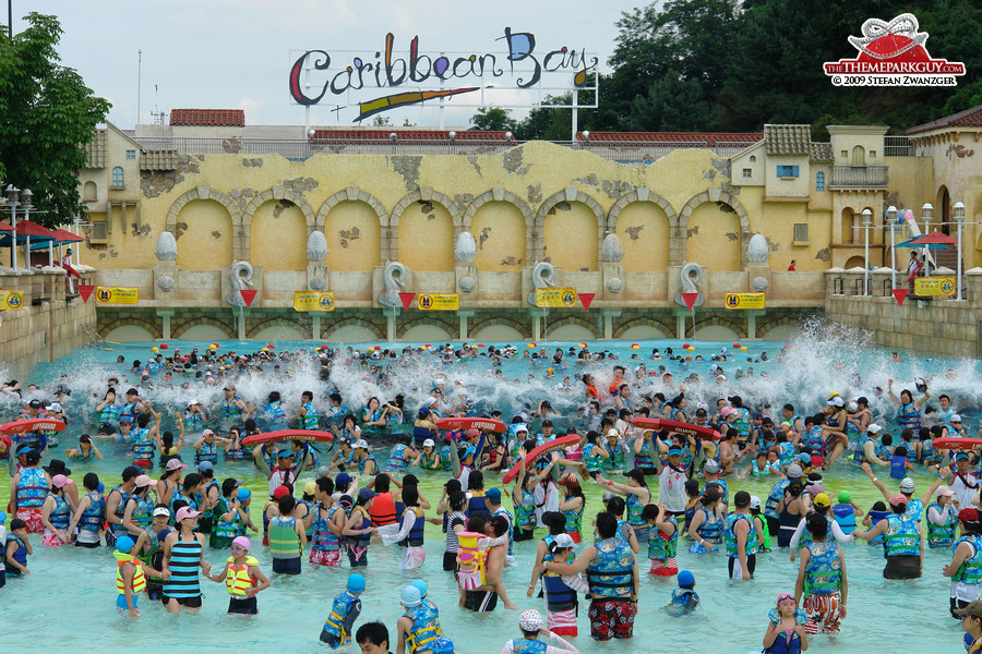 The crowds at the wave pool are insane!