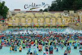 The crowds at the wave pool are insane!