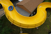 Family rafting slide from above
