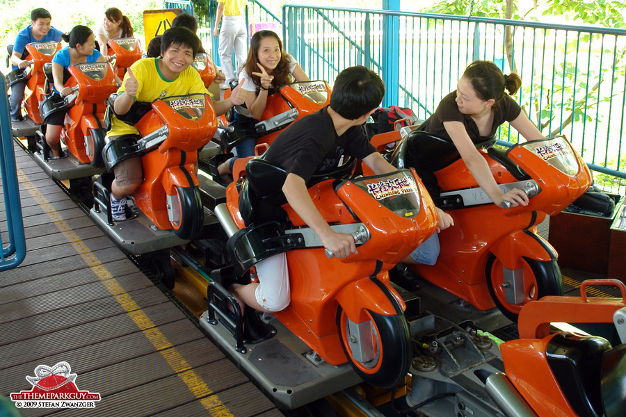 Motorcycle-shaped launch roller coaster