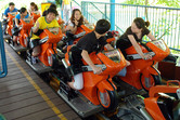 Motorcycle-shaped launch roller coaster