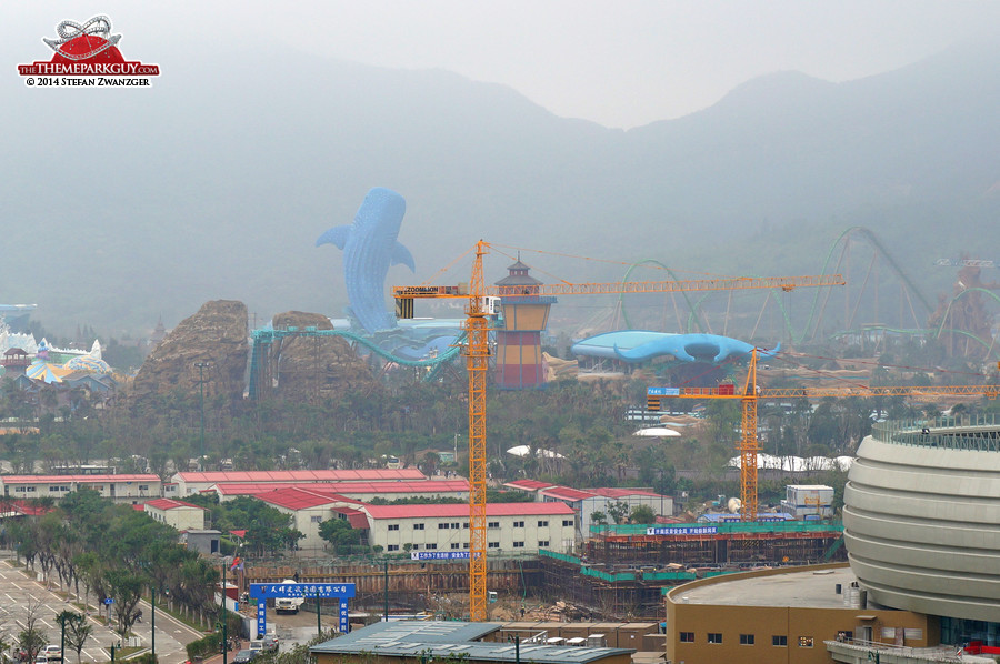 Chimelong Ocean Kingdom seen from Hengqin Bay Hotel