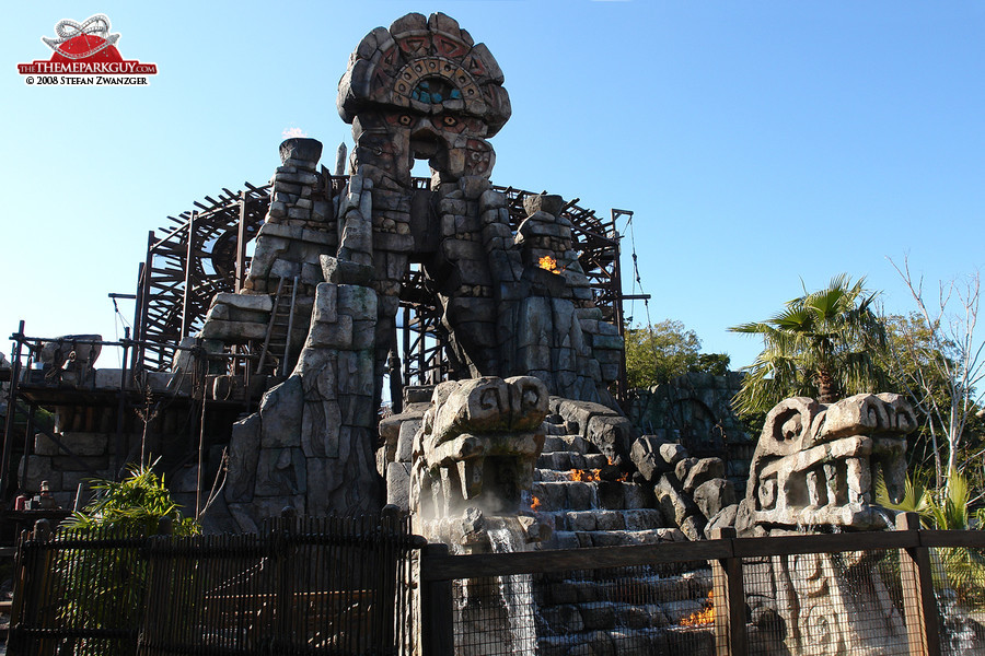 Raging Spirits looping roller coaster