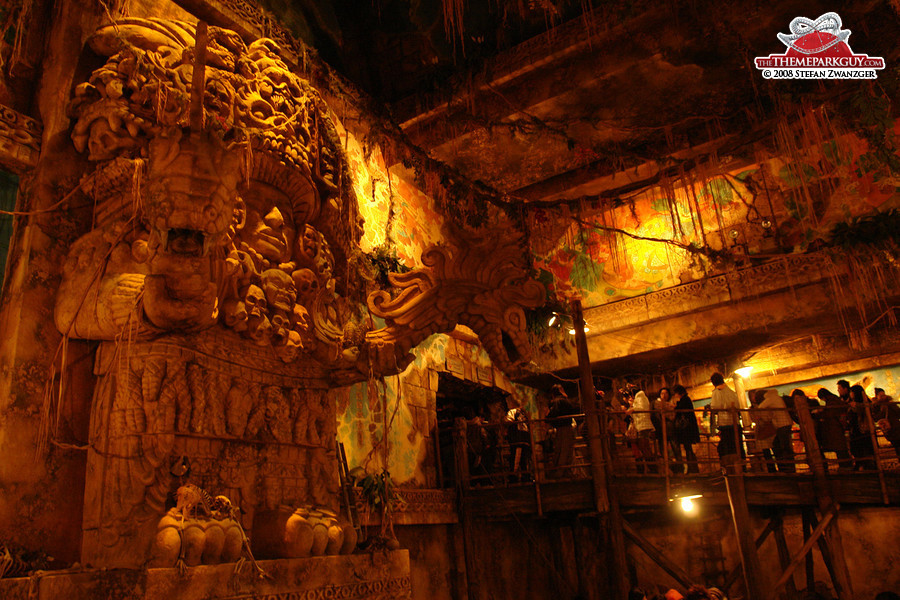 The detail-obsessed, atmospheric queue inside the Indiana Jones temple