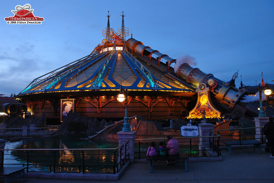 Space Mountain at night