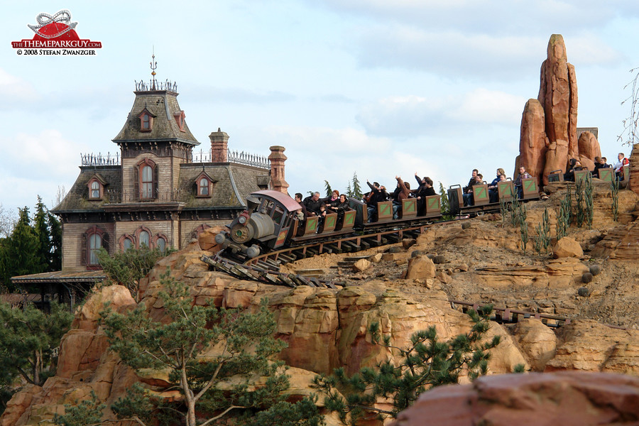 Big Thunder Mountain, with Phantom Manor ghost train in the background