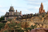 Big Thunder Mountain, with Phantom Manor ghost train in the background