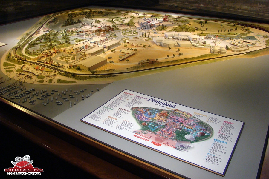 This Disneyland model shows how the park looked when it opened back in the 1950's