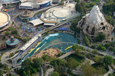 Submarine attraction (left) and Matterhorn Bobsleds ride (right)