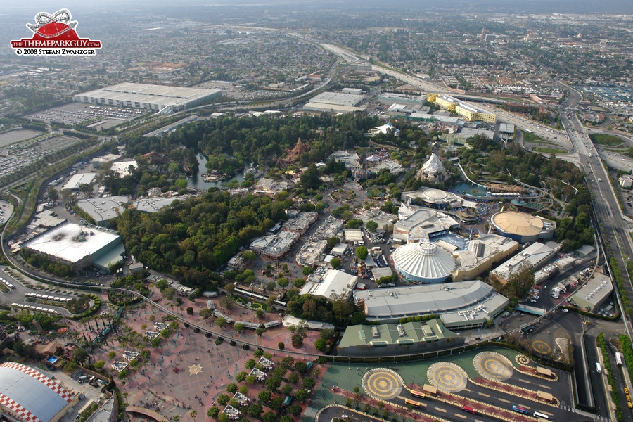 Disneyland Anaheim aerial view