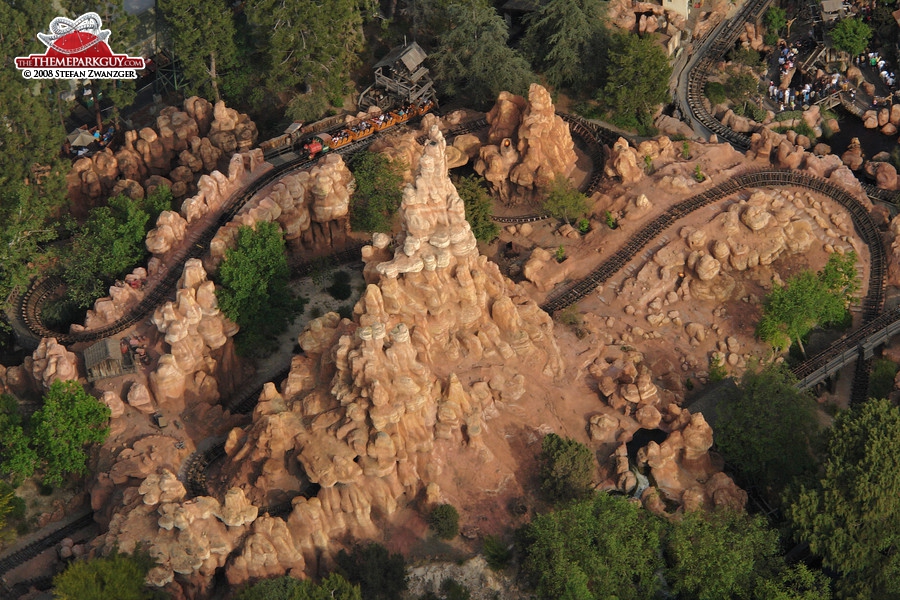 Big Thunder Mountain roller coaster aerial