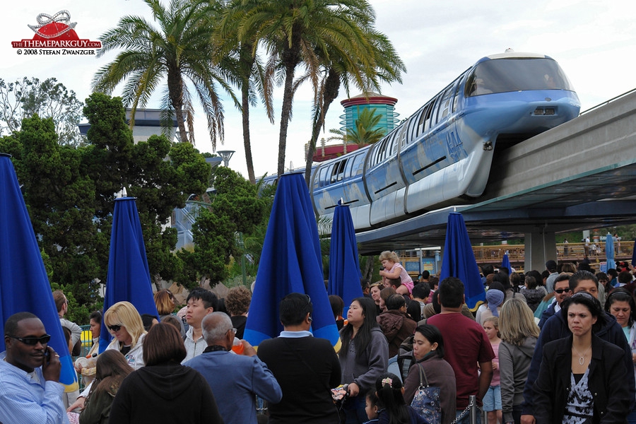 Monorail, with massive queues to the Submarine Voyage below