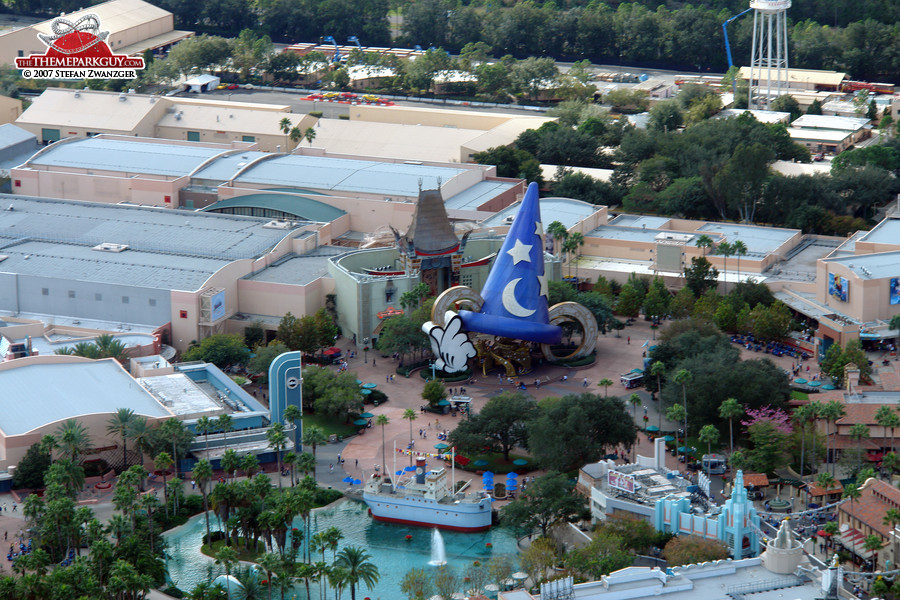 Mickey's magic hat at the center of Hollywood Studios