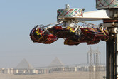 The Pyramids of Gizah in the background