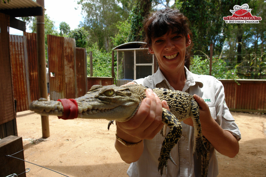 This croc's eyes say 'I really want to bite. Really.'