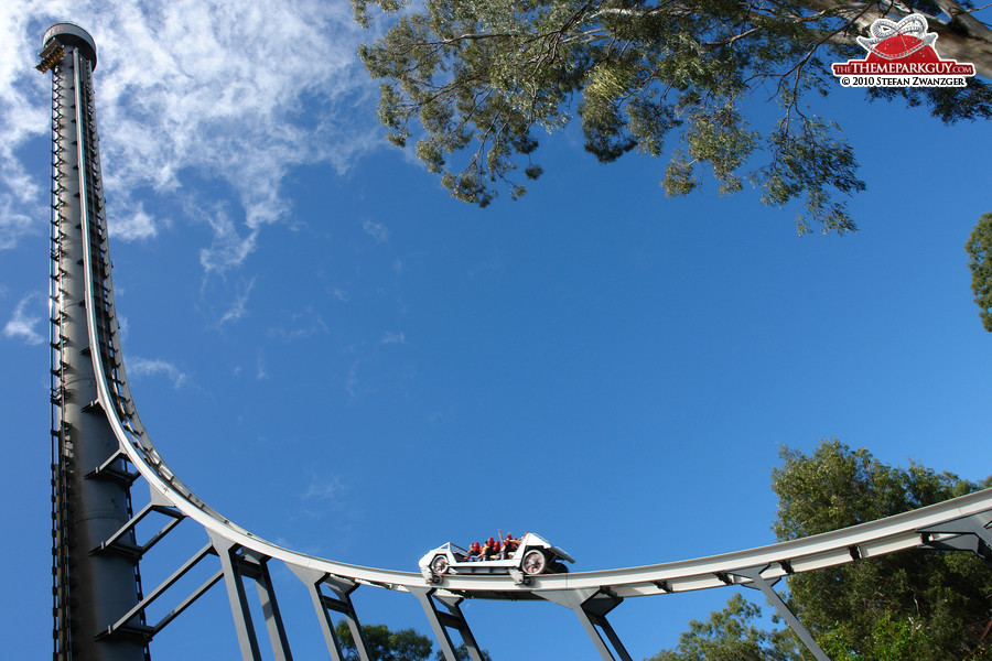 Tower of Terror coaster in action