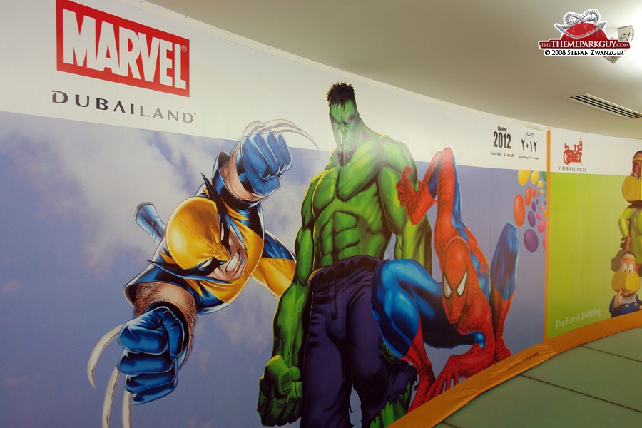 Marvel theme park poster in the sales center