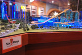 Six Flags coaster model in the sales center