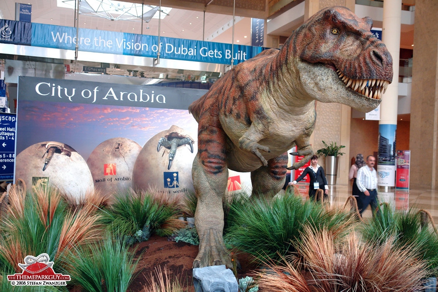 City of Arabia dinosaur exhibited at a local trade fair