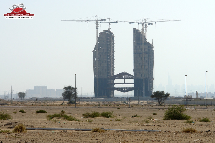 Skyscraper construction in the middle of nowhere