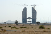 Skyscraper construction in the middle of nowhere