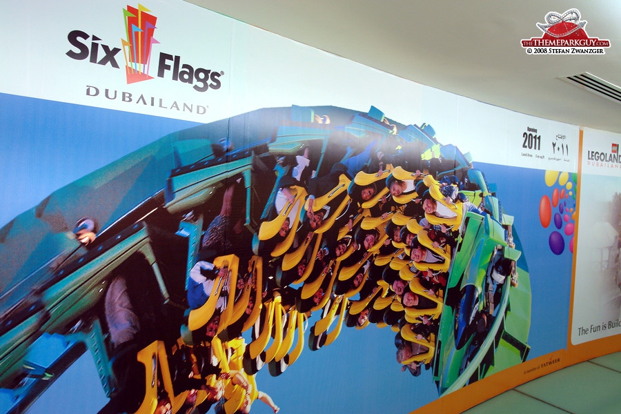 Six Flags poster in the sales center