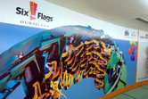 Six Flags poster in the sales center