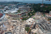 Resorts World Sentosa on the left, Equarius Water Park on the right