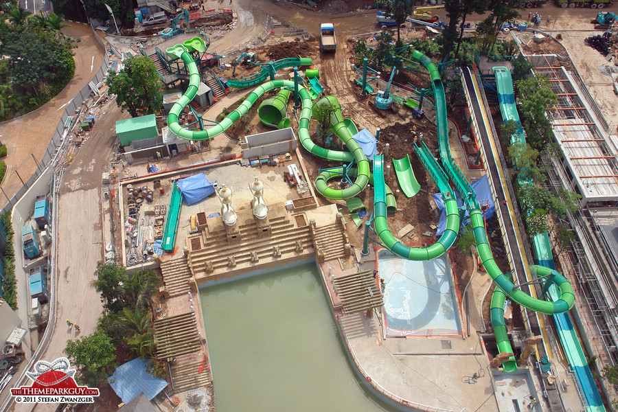 Singapore water park under construction, December 2011