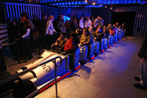 Space Mountain-inspired roller coaster in the dark