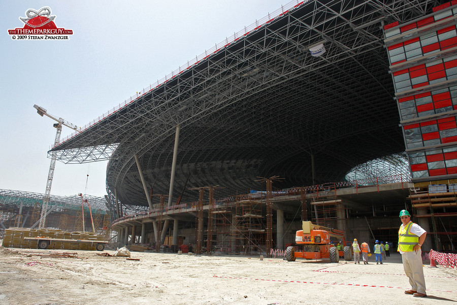 The giant Ferrari World structure