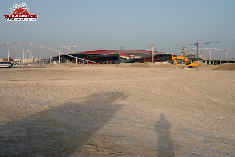 It's the Ferrari World Abu Dhabi theme park under construction