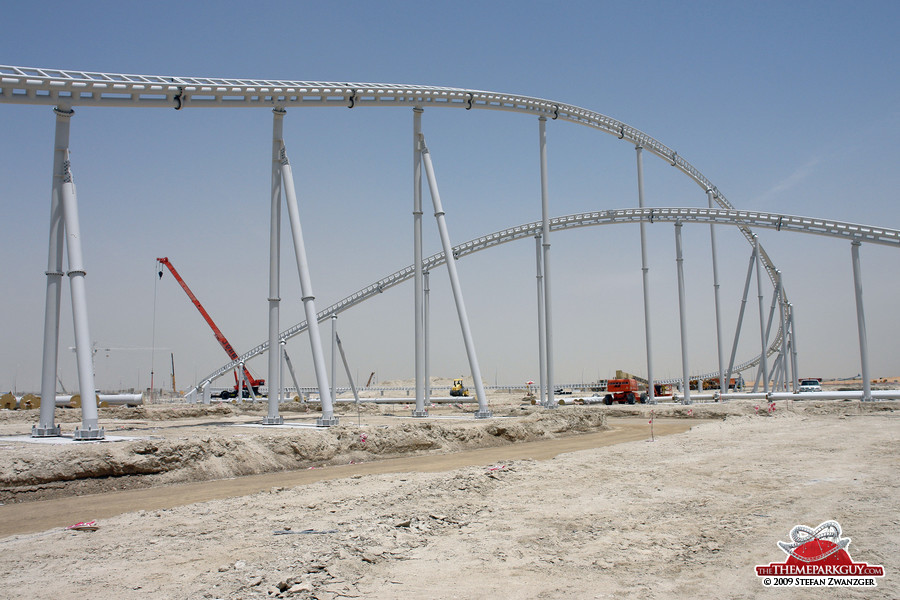 Massive Ferrari World roller coaster