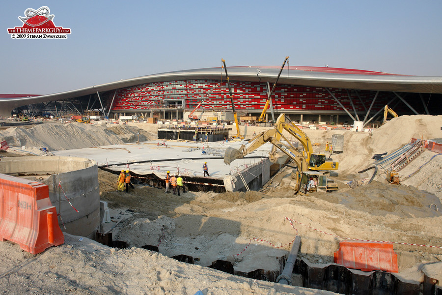 Ferrari World construction site, October 2009