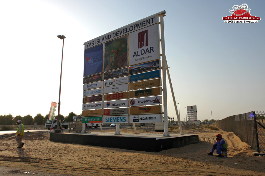 Yas Island construction board