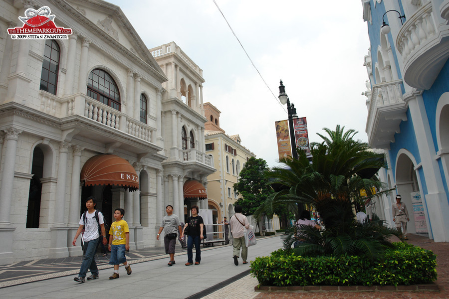 Street, filled with restaurants and shops