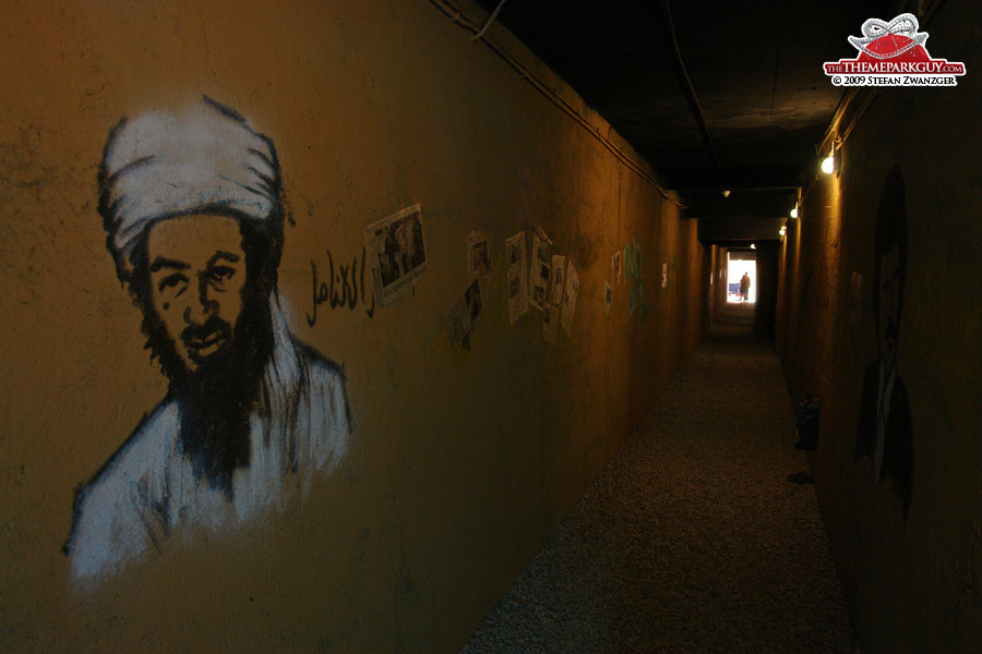 Osama bin Laden in dark corridors