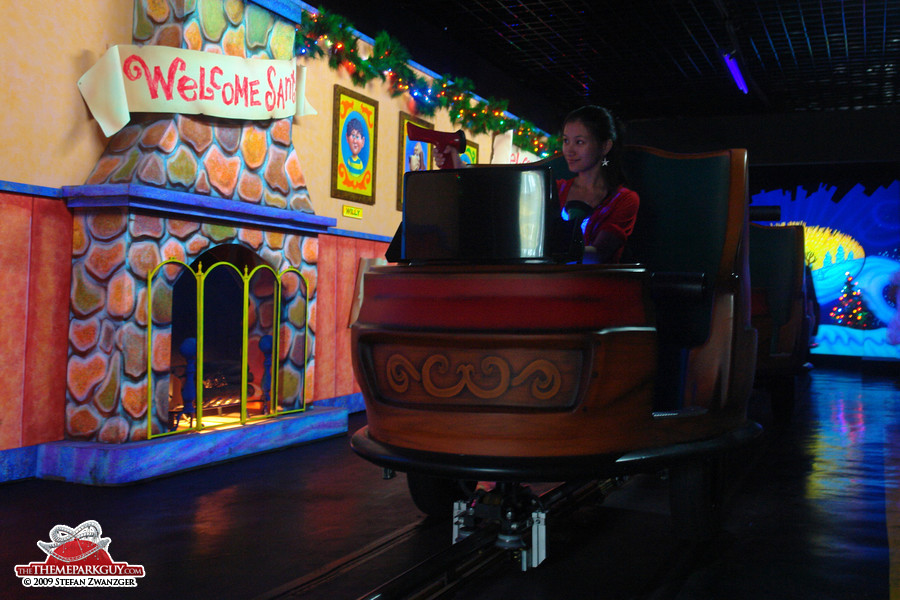 Dark ride with laser pistols