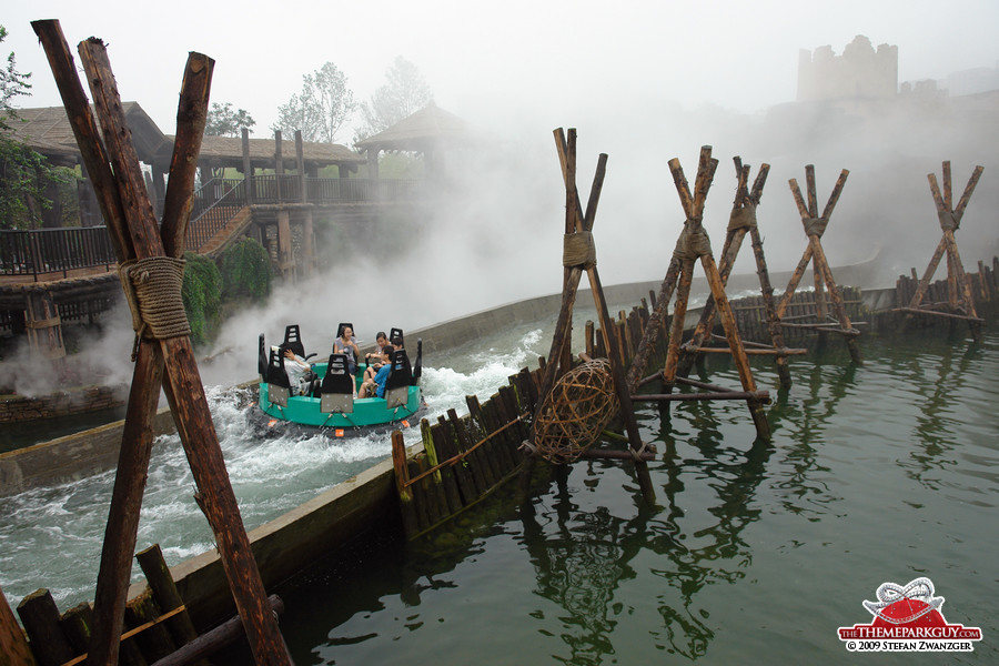 Steaming river rapids ride